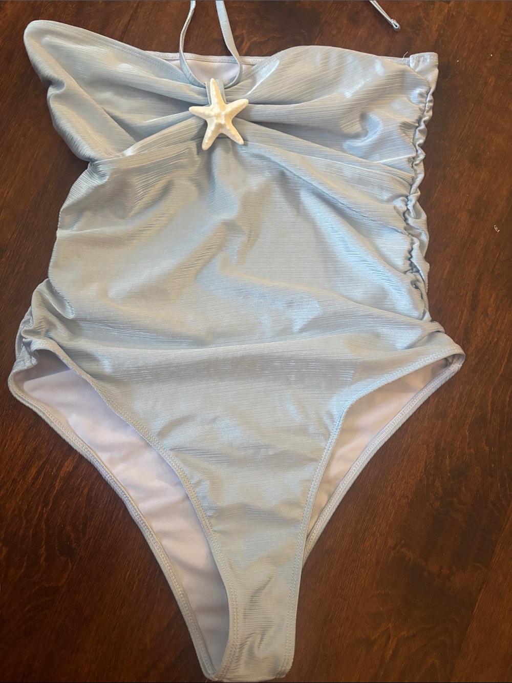 Light Blue One-Piece Swimsuit with Starfish  Accent